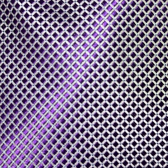 ARROW Mens Silk Purple Micro Check Pattern Formal 58" Length - Picture 2 of 8